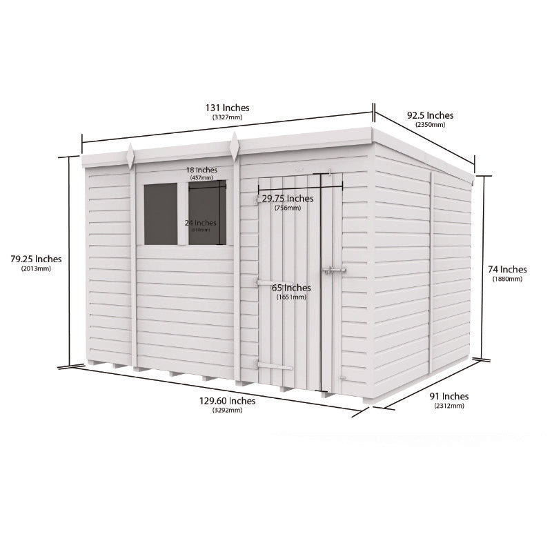 Holt 11' x 8' Pressure Treated Shiplap Modular Pent Security Shed | Sheds.co.uk
