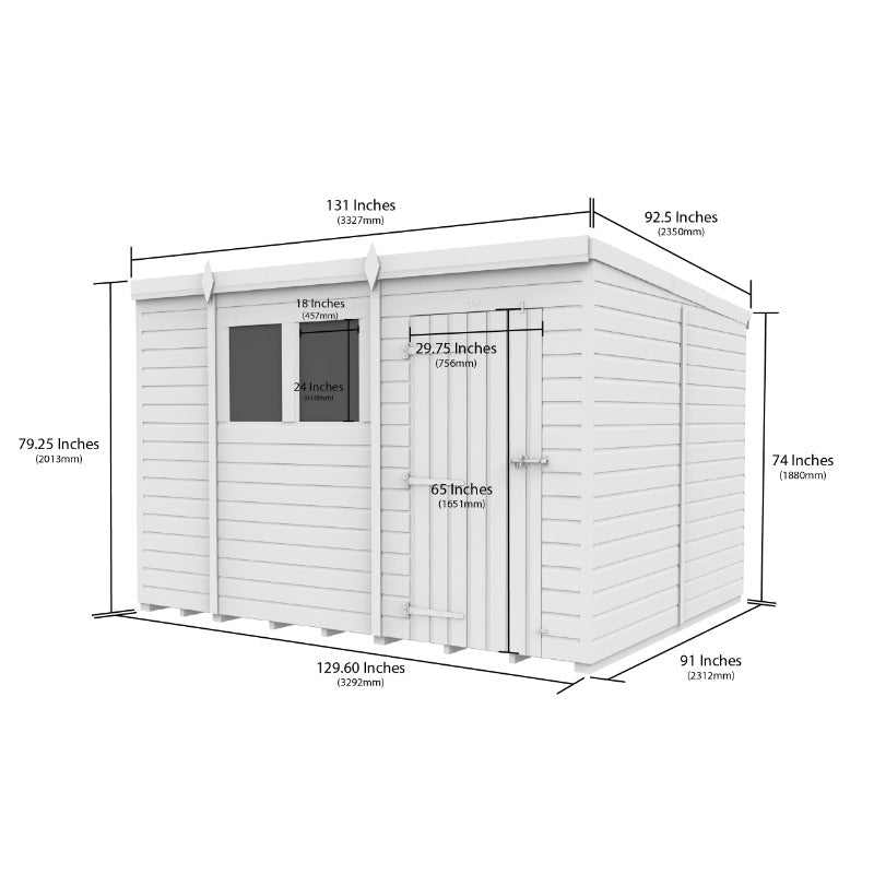 Holt 11' x 8' Pressure Treated Shiplap Modular Pent Shed | Sheds.co.uk