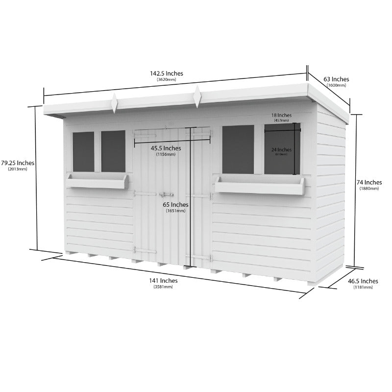 Holt 12' x 4' Handsworth Pressure Treated Summer Shed