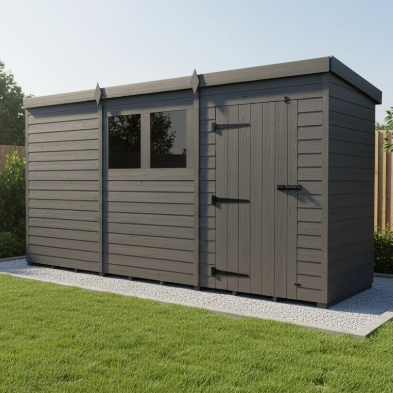 Holt 12' x 4' Modular Composite Pent Shed | Sheds.co.uk