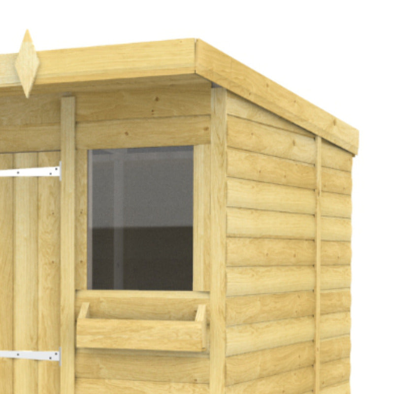 Holt 12' x 5' Handsworth Loglap Pressure Treated Pent Summer Shed | Sheds.co.uk