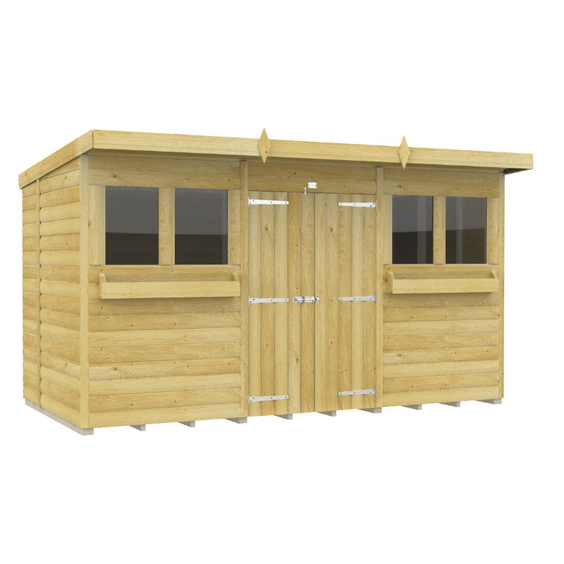 Holt 12' x 6' Handsworth Loglap Pressure Treated Pent Summer Shed | Sheds.co.uk