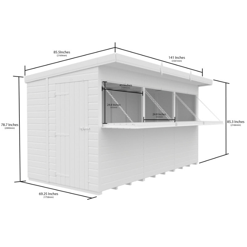 Holt 12' x 6' Pressure Treated Shiplap Garden Bar Shed With Serving Hatch