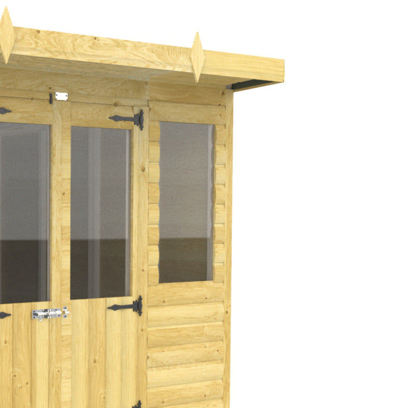 Holt 12' x 7' Alexander Loglap Pressure Treated Pent Summer House | Sheds.co.uk