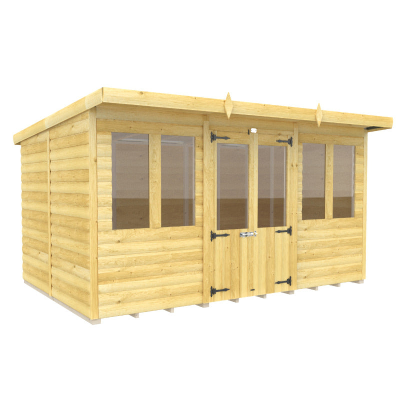 Holt 12' x 8' Alexander Loglap Pressure Treated Pent Summer House | Sheds.co.uk
