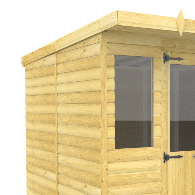 Holt 12' x 8' Alexander Loglap Pressure Treated Pent Summer House | Sheds.co.uk