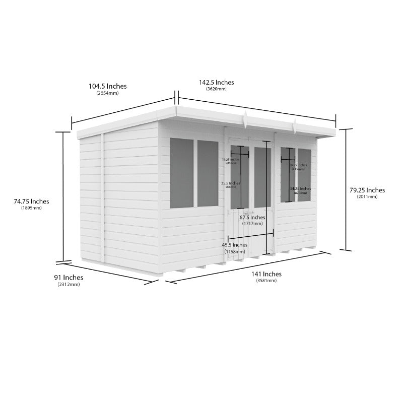 Holt 12' x 8' Alexander Pressure Treated Summer House | Sheds.co.uk