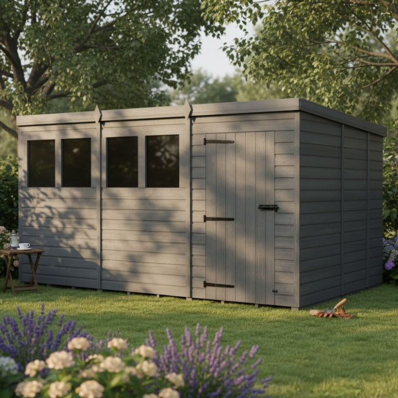 Holt 12' x 9' Modular Composite Pent Shed | Sheds.co.uk