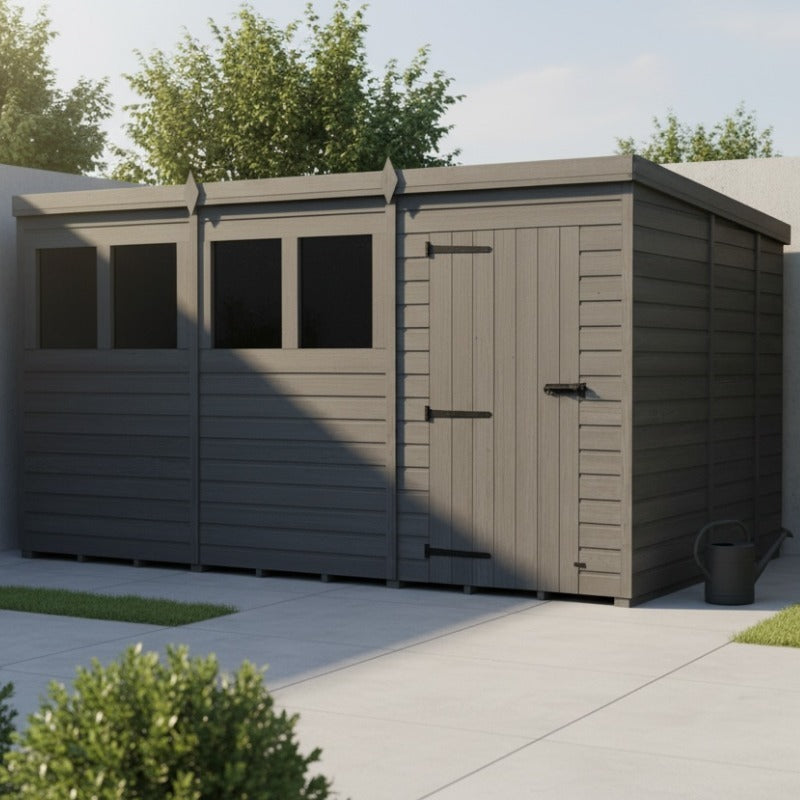 Holt 12' x 9' Modular Composite Pent Shed | Sheds.co.uk