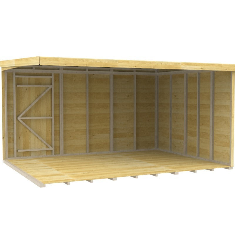 Holt 12' x 9' Pressure Treated Shiplap Modular Pent Shed | Sheds.co.uk