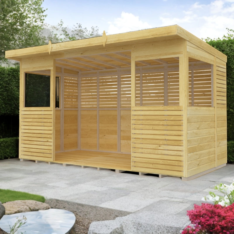 Holt 12' x 6' Pressure Treated Outdoor Kitchen Barbecue Shelter | Sheds.co.uk