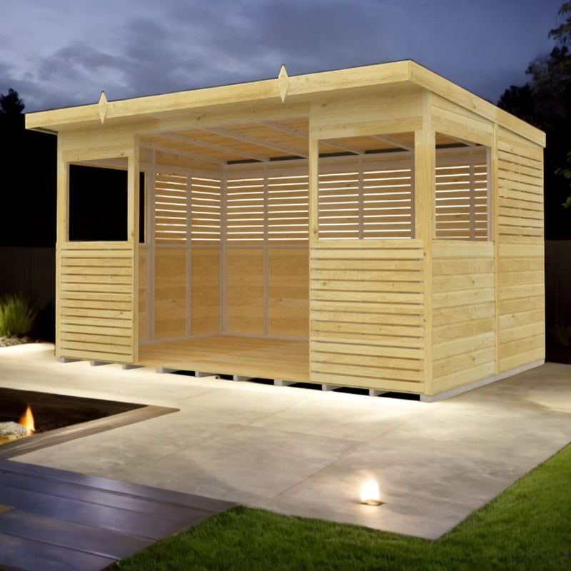 Holt 12' x 8' Pressure Treated Outdoor Kitchen Barbecue Shelter | Sheds.co.uk