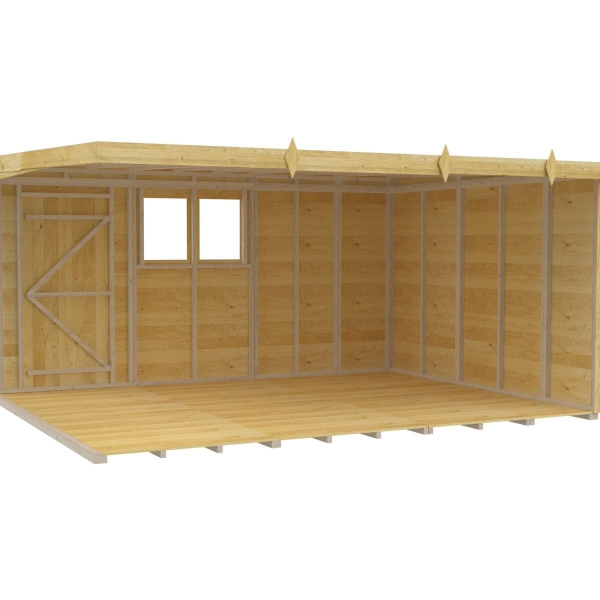 Holt 13' x 10' Pressure Treated Shiplap Modular Pent Shed | Sheds.co.uk