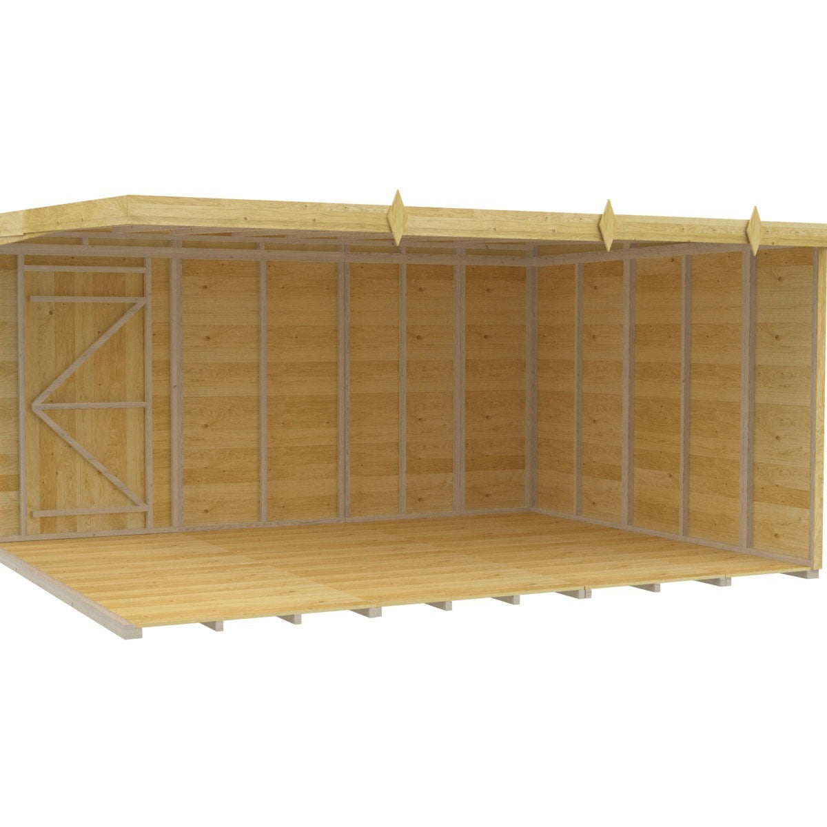 Holt 13' x 10' Pressure Treated Shiplap Modular Pent Shed | Sheds.co.uk