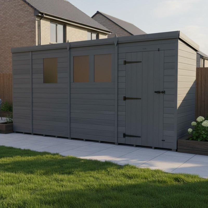 Holt 13' x 4' Modular Composite Pent Shed | Sheds.co.uk