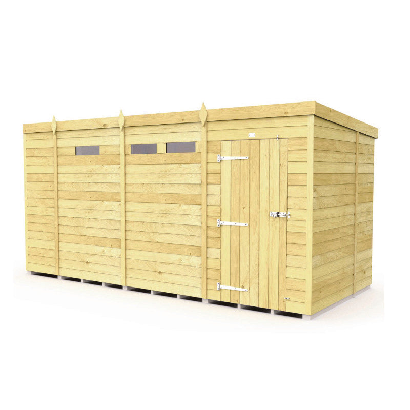Holt 13' x 6' Pressure Treated Shiplap Modular Pent Security Shed | Sheds.co.uk