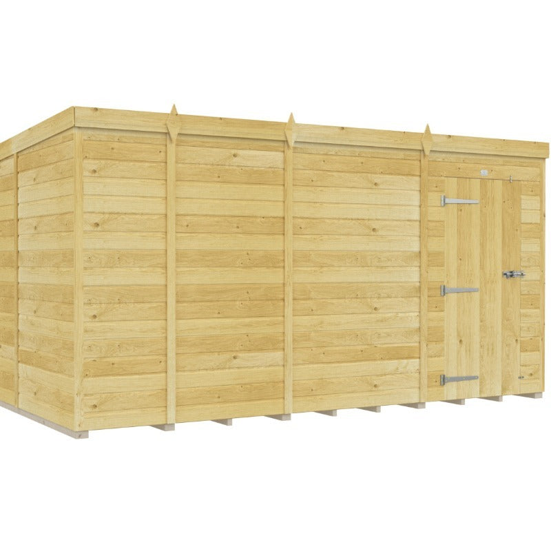 Holt 13' x 9' Pressure Treated Shiplap Modular Pent Shed | Sheds.co.uk