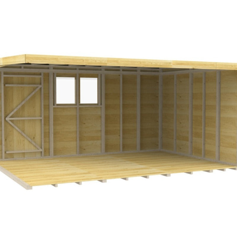 Holt 13' x 9' Pressure Treated Shiplap Modular Pent Shed | Sheds.co.uk