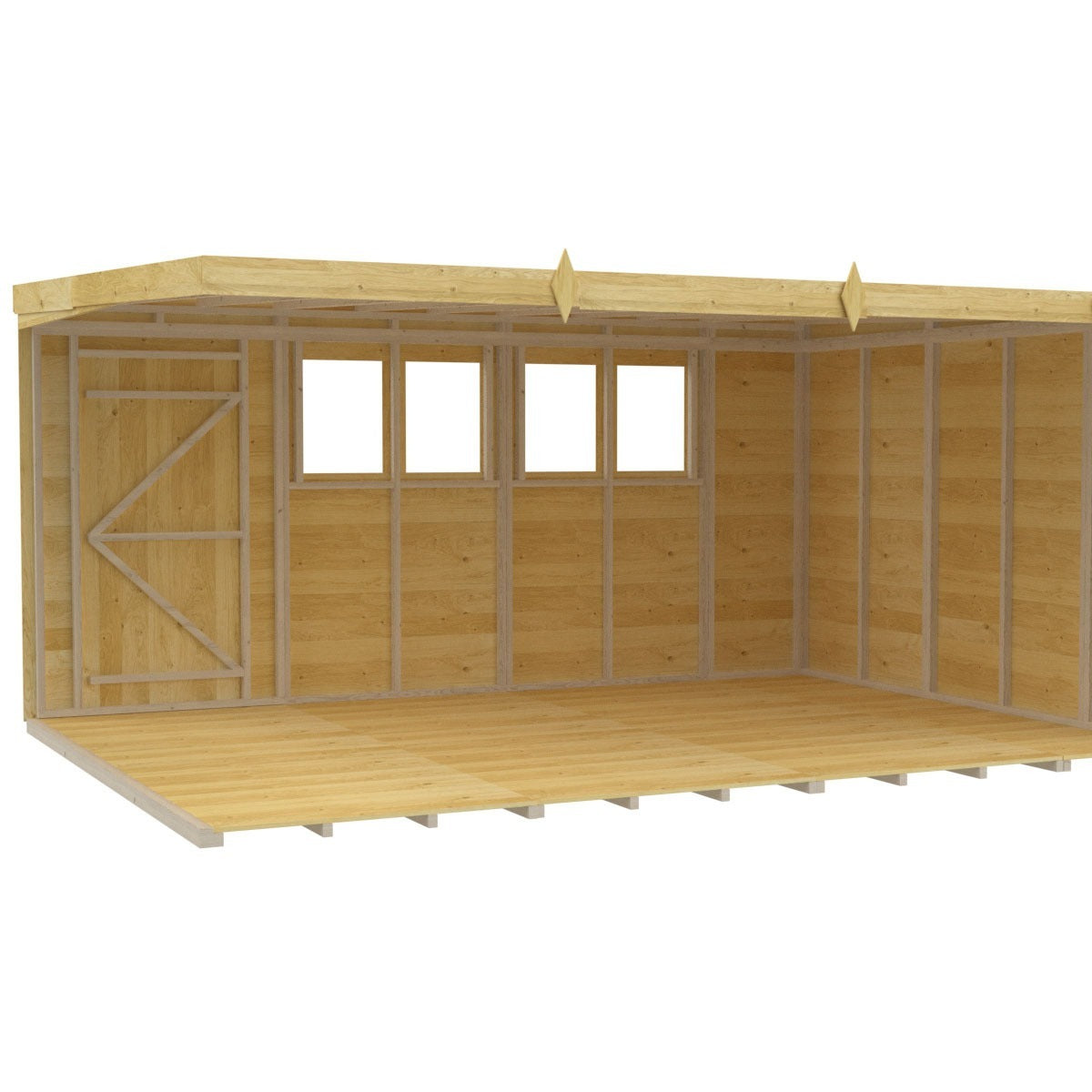 Holt 14' x 10' Pressure Treated Shiplap Modular Pent Shed | Sheds.co.uk