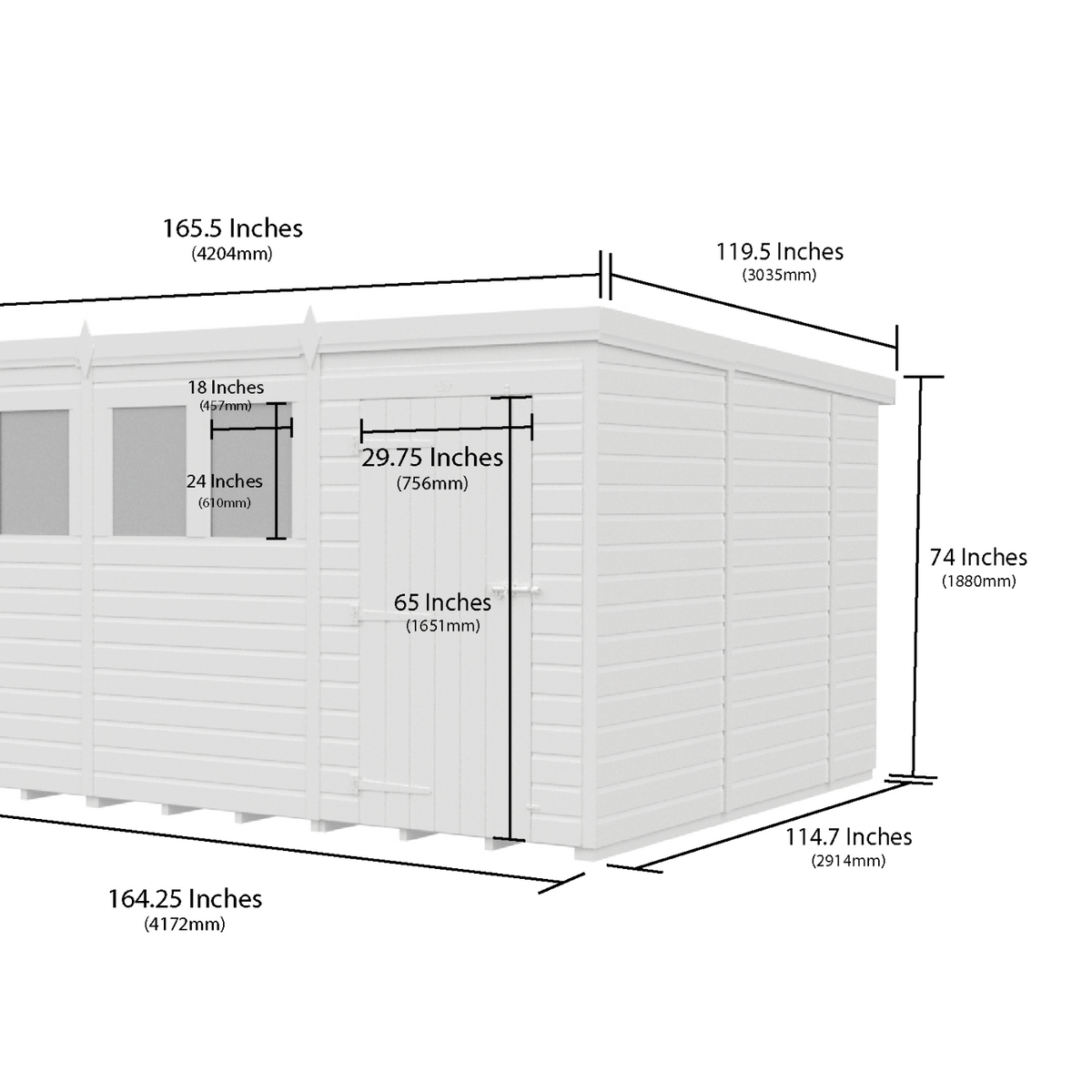 Holt 14' x 10' Pressure Treated Shiplap Modular Pent Shed | Sheds.co.uk