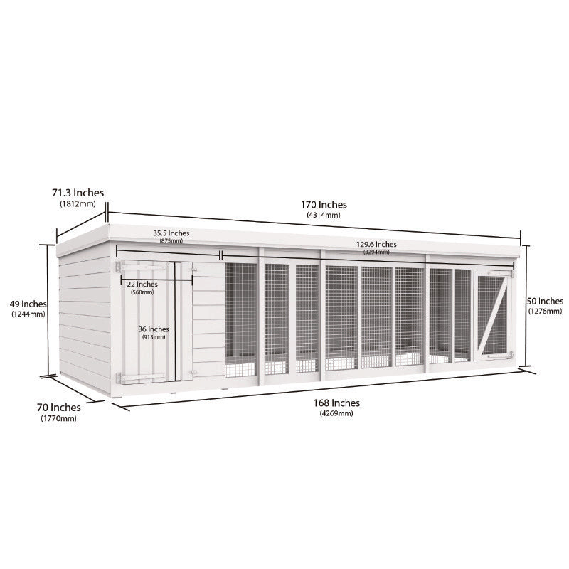 Holt 14' x 6' Pressure Treated Shiplap Dog Kennel And Run