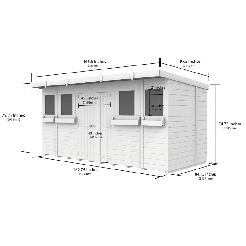 Holt 14' x 7' Handsworth Loglap Pressure Treated Pent Summer Shed