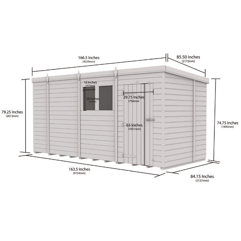 Holt 14' x 7' Pressure Treated Shiplap Modular Pent Security Shed