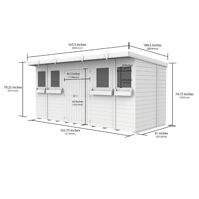 Holt 14' x 8' Handsworth Loglap Pressure Treated Pent Summer Shed