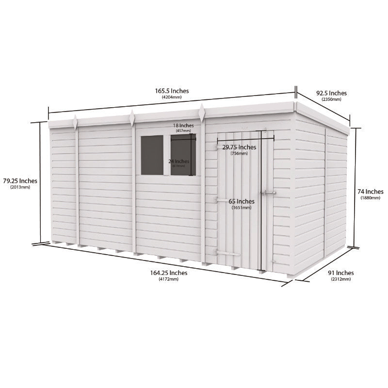 Holt 14' x 8' Pressure Treated Shiplap Modular Pent Security Shed | Sheds.co.uk