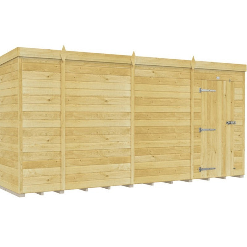 Holt 14' x 9' Pressure Treated Shiplap Modular Pent Shed | Sheds.co.uk