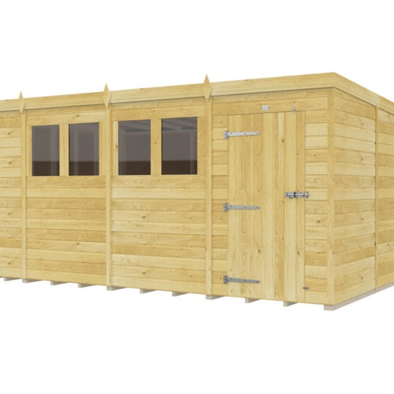 Holt 14' x 9' Pressure Treated Shiplap Modular Pent Shed | Sheds.co.uk