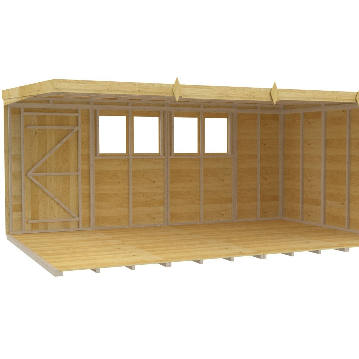 Holt 15' x 10' Pressure Treated Shiplap Modular Pent Shed | Sheds.co.uk