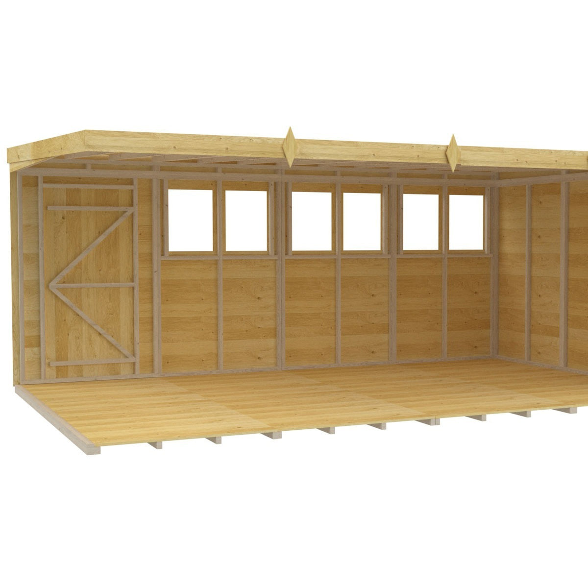 Holt 16' x 10' Pressure Treated Shiplap Modular Pent Shed | Sheds.co.uk
