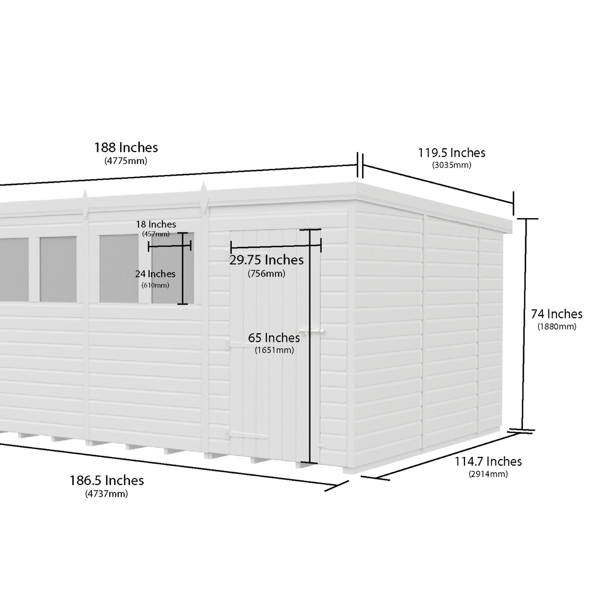 Holt 16' x 10' Pressure Treated Shiplap Modular Pent Shed | Sheds.co.uk