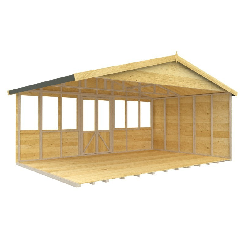 Holt 16' x 10' Supreme Shiplap Pressure Treated Summer House With Installation | Sheds.co.uk