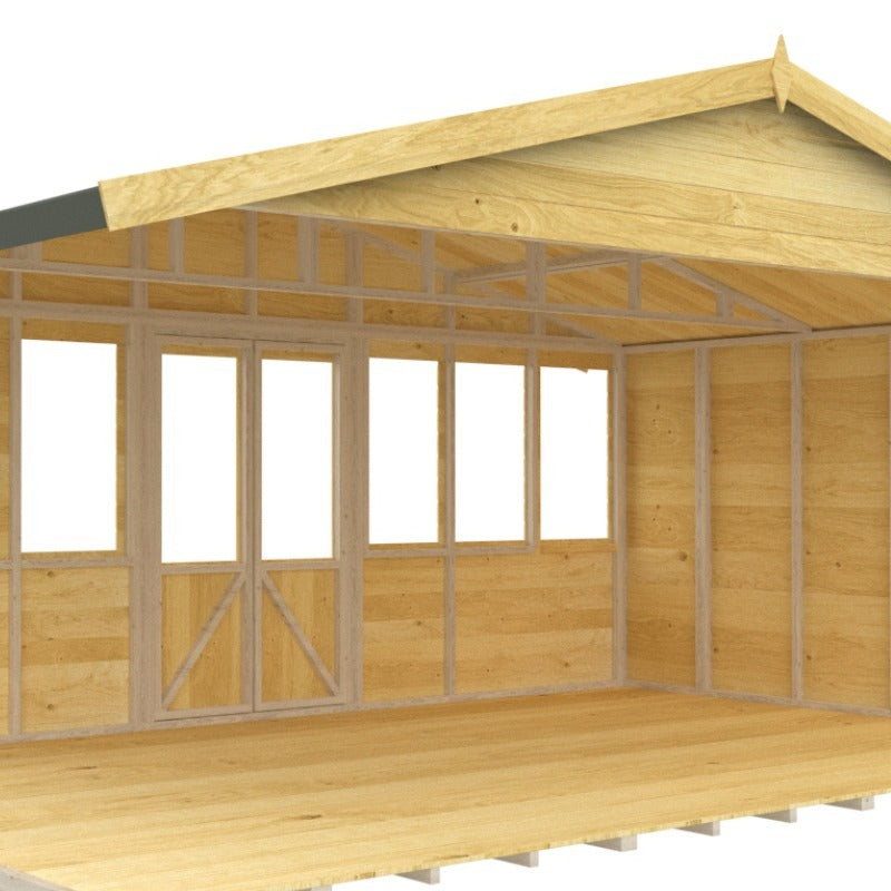 Holt 16' x 10' Supreme Shiplap Pressure Treated Summer House With Installation | Sheds.co.uk