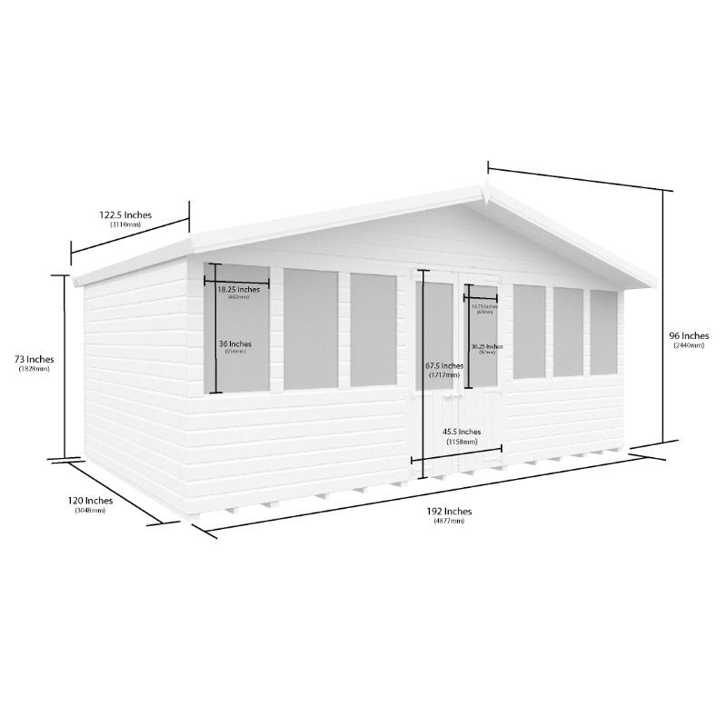 Holt 16' x 10' Supreme Shiplap Pressure Treated Summer House With Installation | Sheds.co.uk