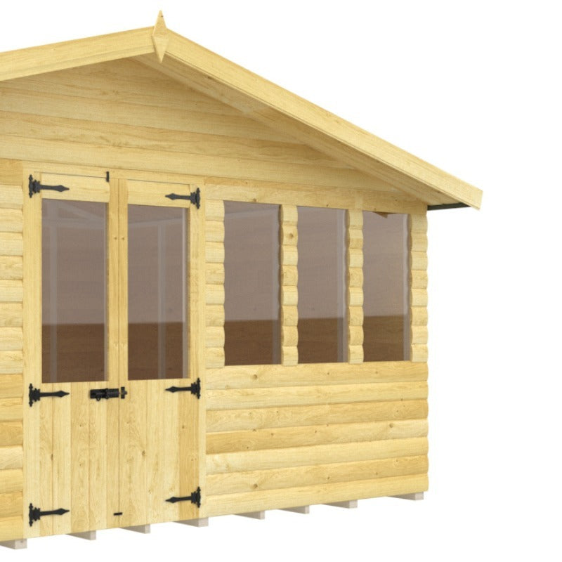 Holt 16' x 10' Ultimate Loglap Pressure Treated Summer House With Installation | Sheds.co.uk