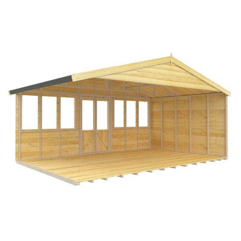 Holt 16' x 10' Ultimate Loglap Pressure Treated Summer House With Installation | Sheds.co.uk