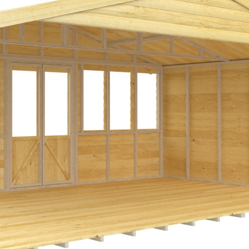 Holt 16' x 10' Ultimate Loglap Pressure Treated Summer House With Installation | Sheds.co.uk