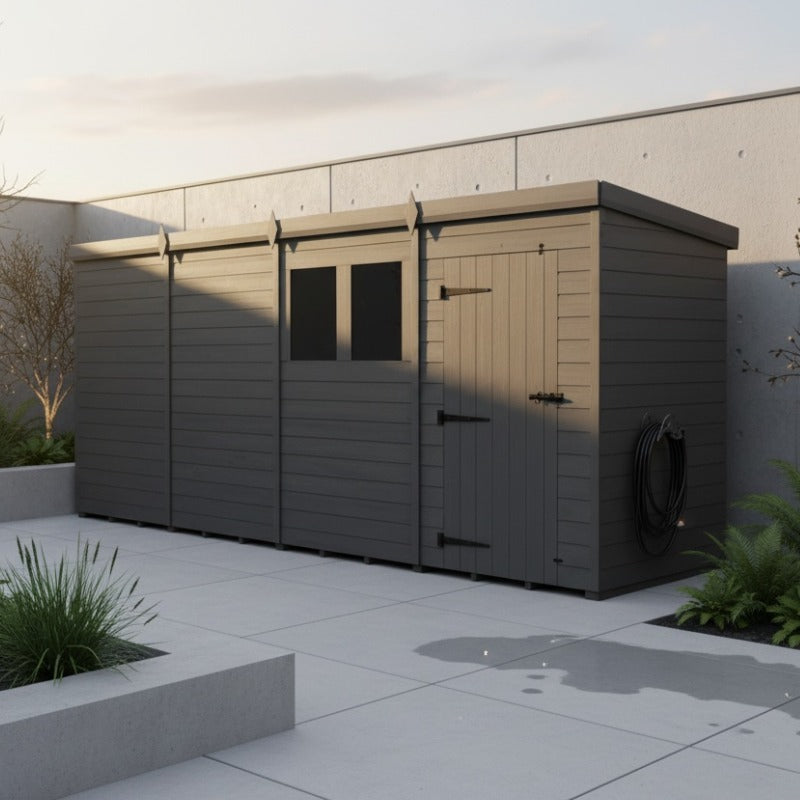 Holt 16' x 4' Modular Composite Pent Shed | Sheds.co.uk