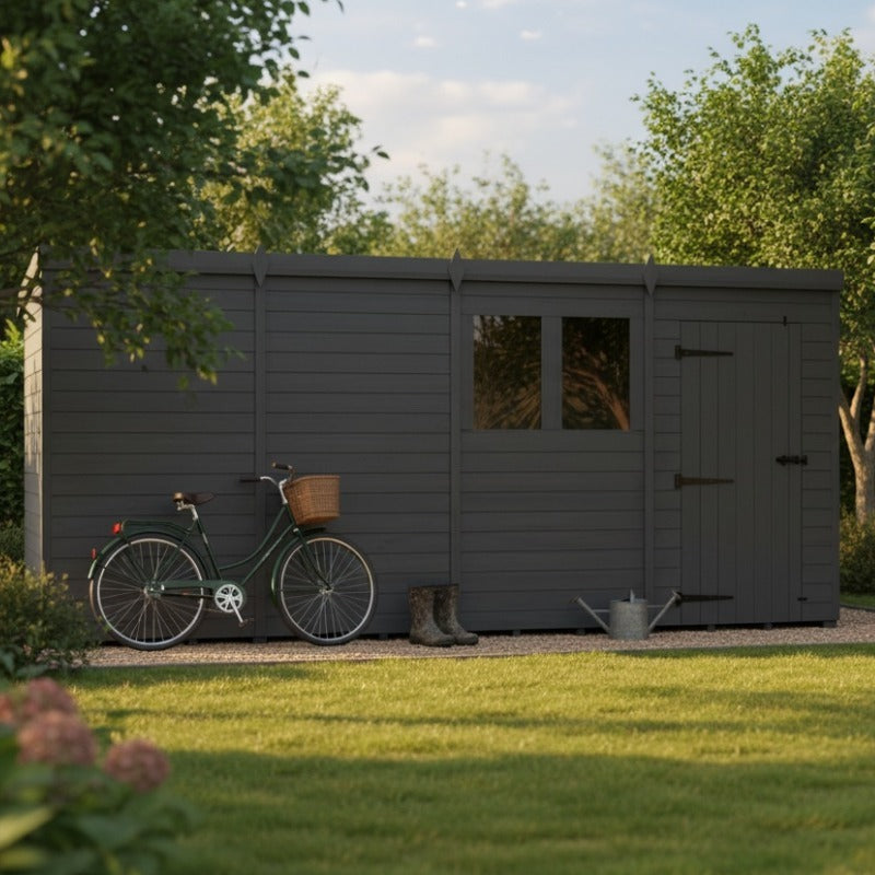 Holt 16' x 4' Modular Composite Pent Shed | Sheds.co.uk