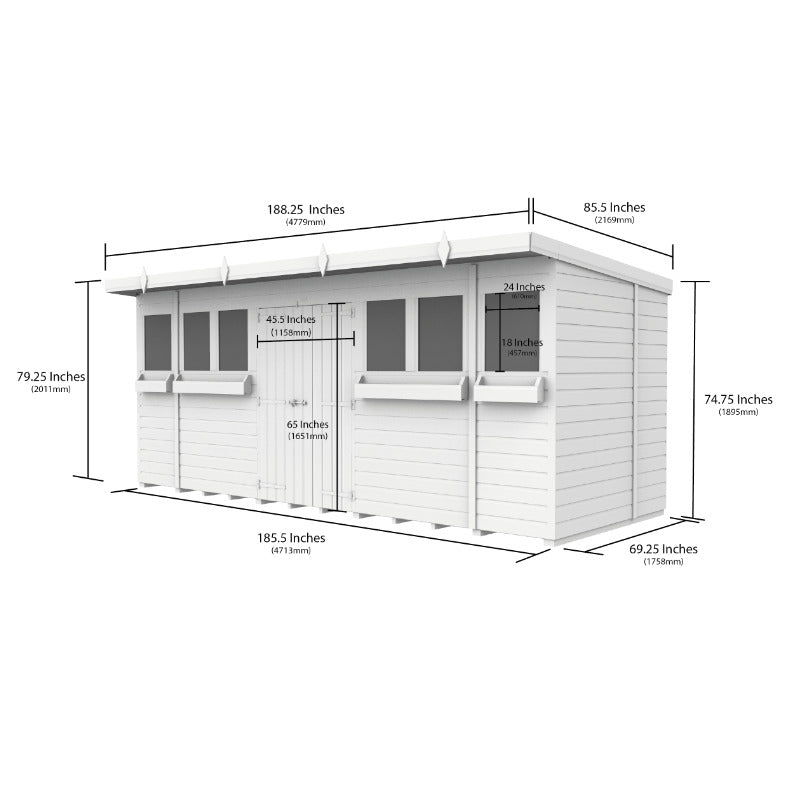 Holt 16' x 6' Handsworth Pressure Treated Summer Shed | Sheds.co.uk