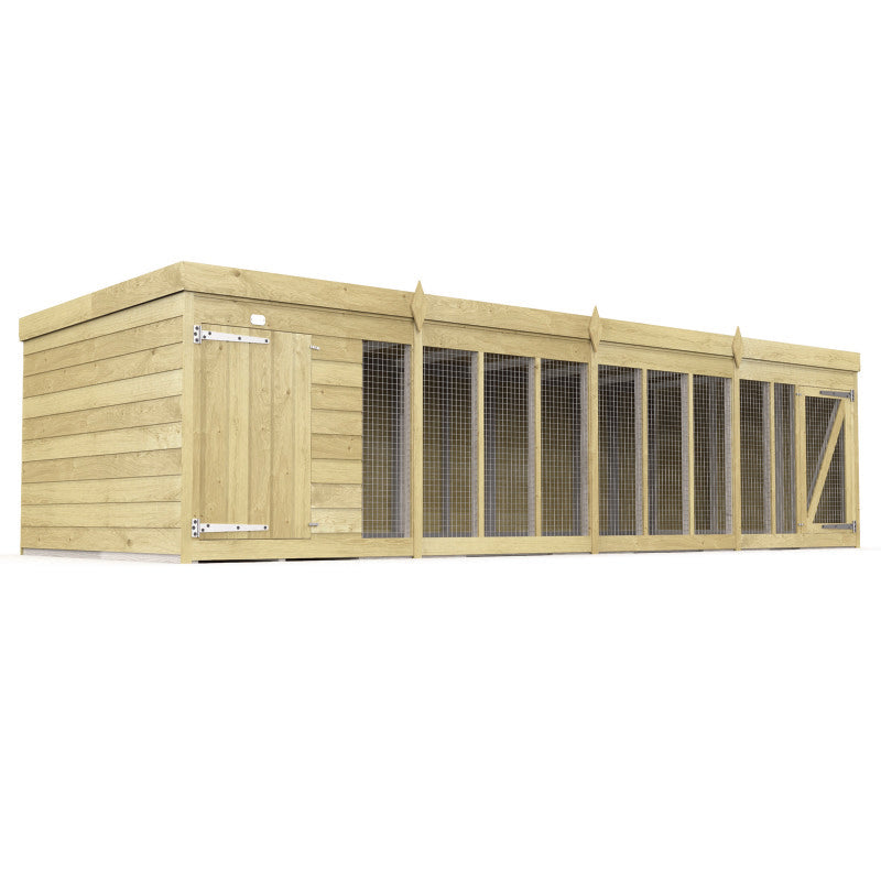 Holt 16' x 6' Pressure Treated Shiplap Dog Kennel And Run | Sheds.co.uk