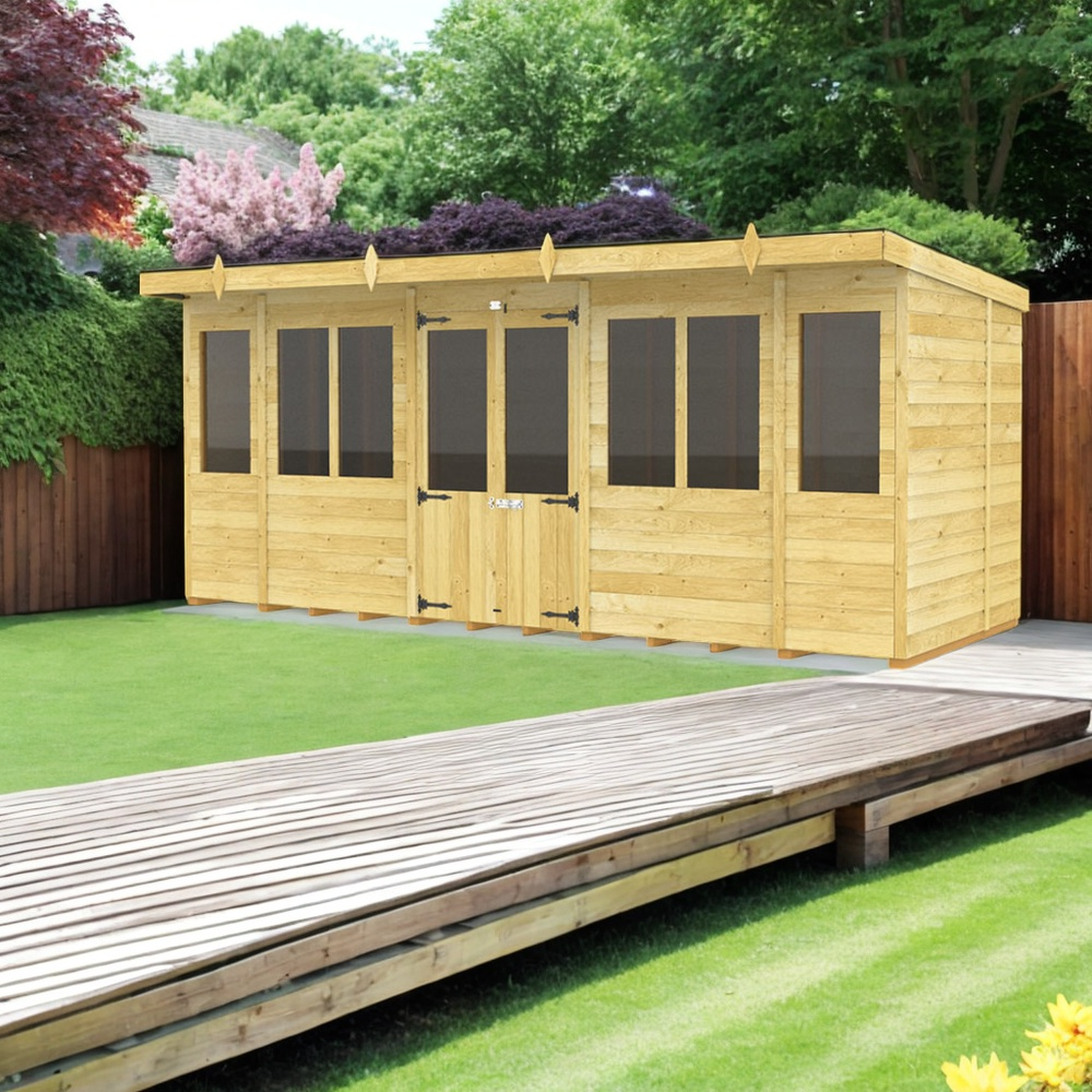 Holt 16' x 8' Alexander Pressure Treated Summer House | Sheds.co.uk