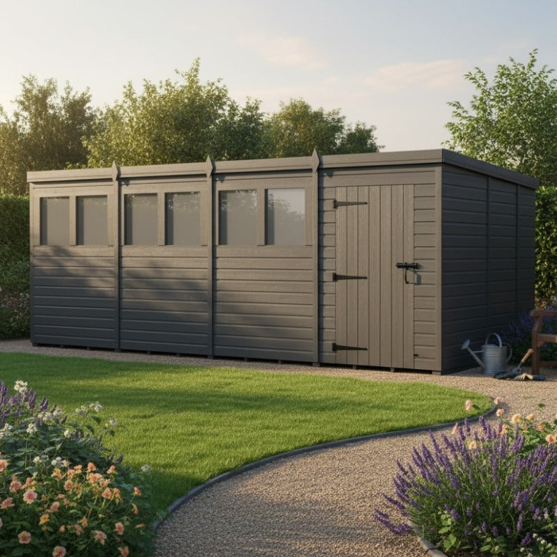 Holt 16' x 8' Modular Composite Pent Shed | Sheds.co.uk