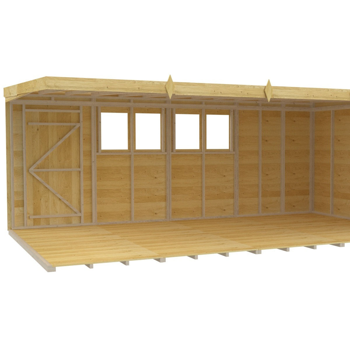 Holt 17' x 10' Pressure Treated Shiplap Modular Pent Shed | Sheds.co.uk