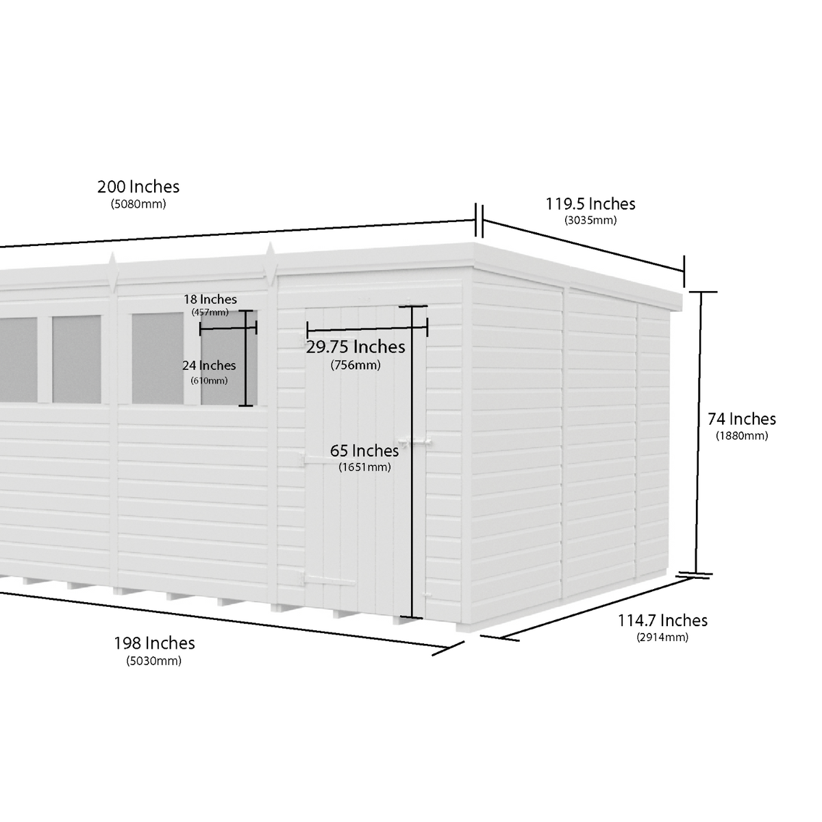 Holt 17' x 10' Pressure Treated Shiplap Modular Pent Shed | Sheds.co.uk