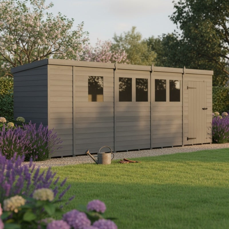 Holt 17' x 4' Modular Composite Pent Shed | Sheds.co.uk