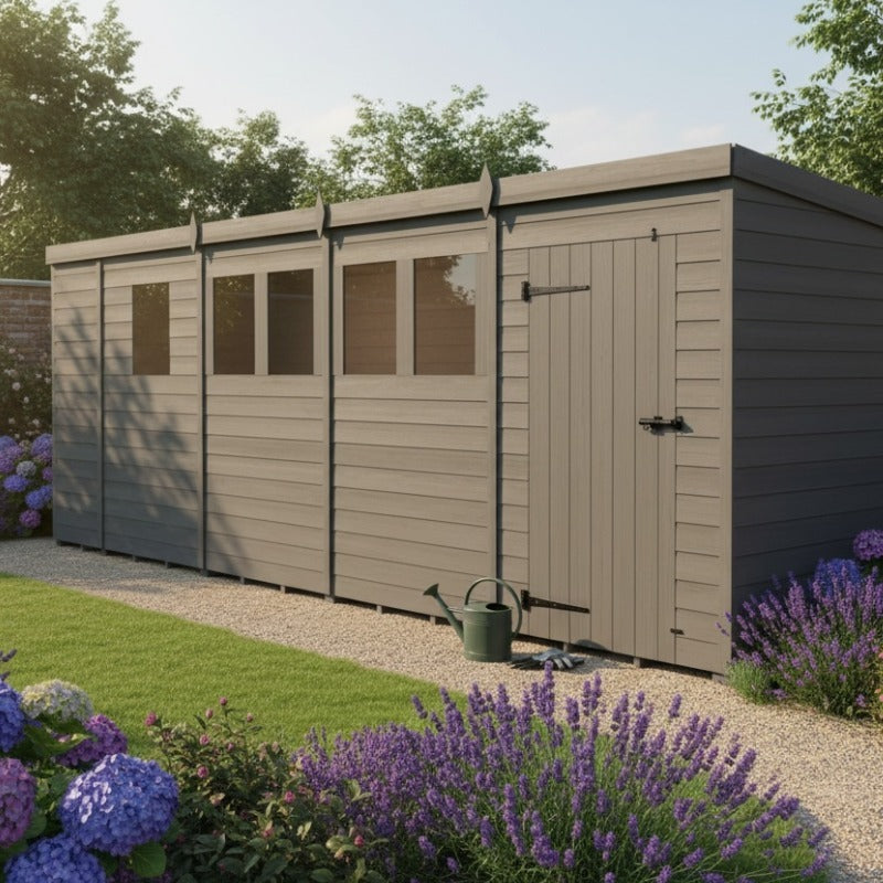 Holt 17' x 4' Modular Composite Pent Shed | Sheds.co.uk
